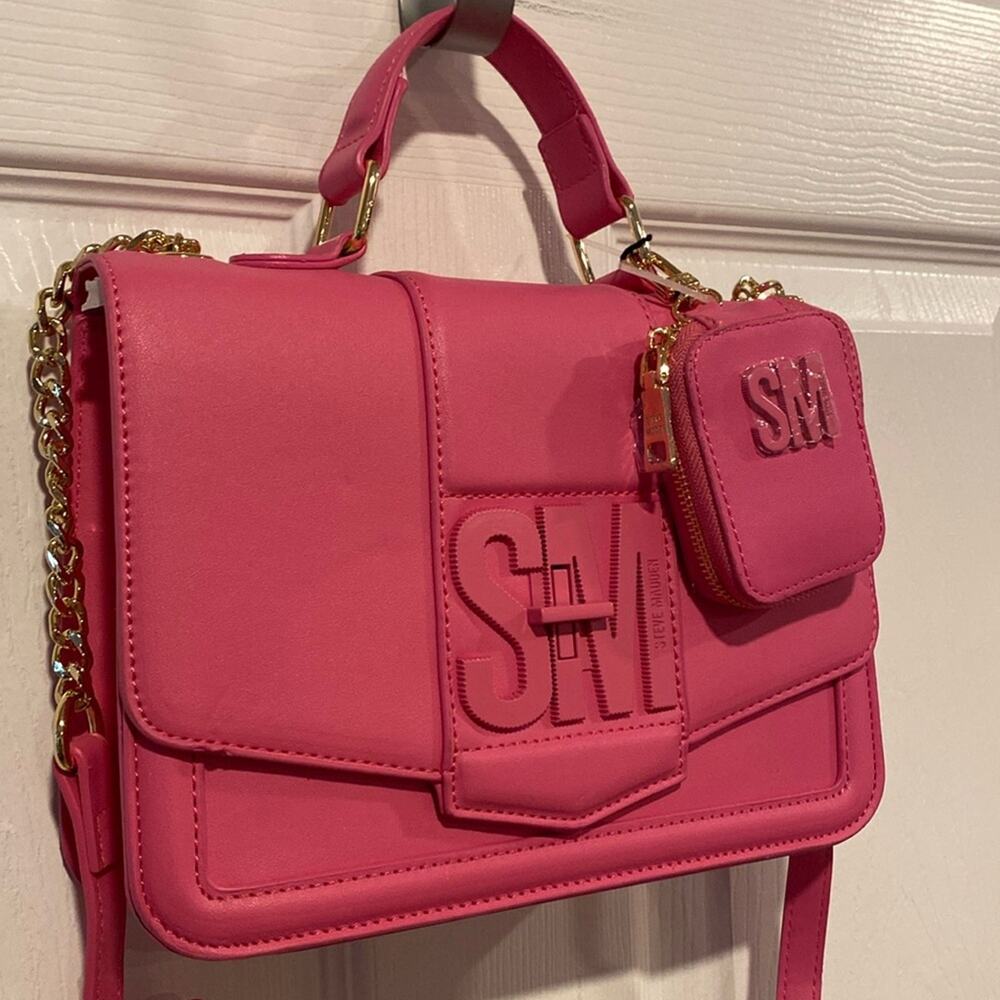 BNWT STEVE MADDEN BLogann Hot Pink Top-Handle Crossbody Bag